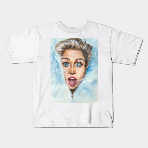 Miley Cyrus Kids T-Shirt by Svetlana Pelin